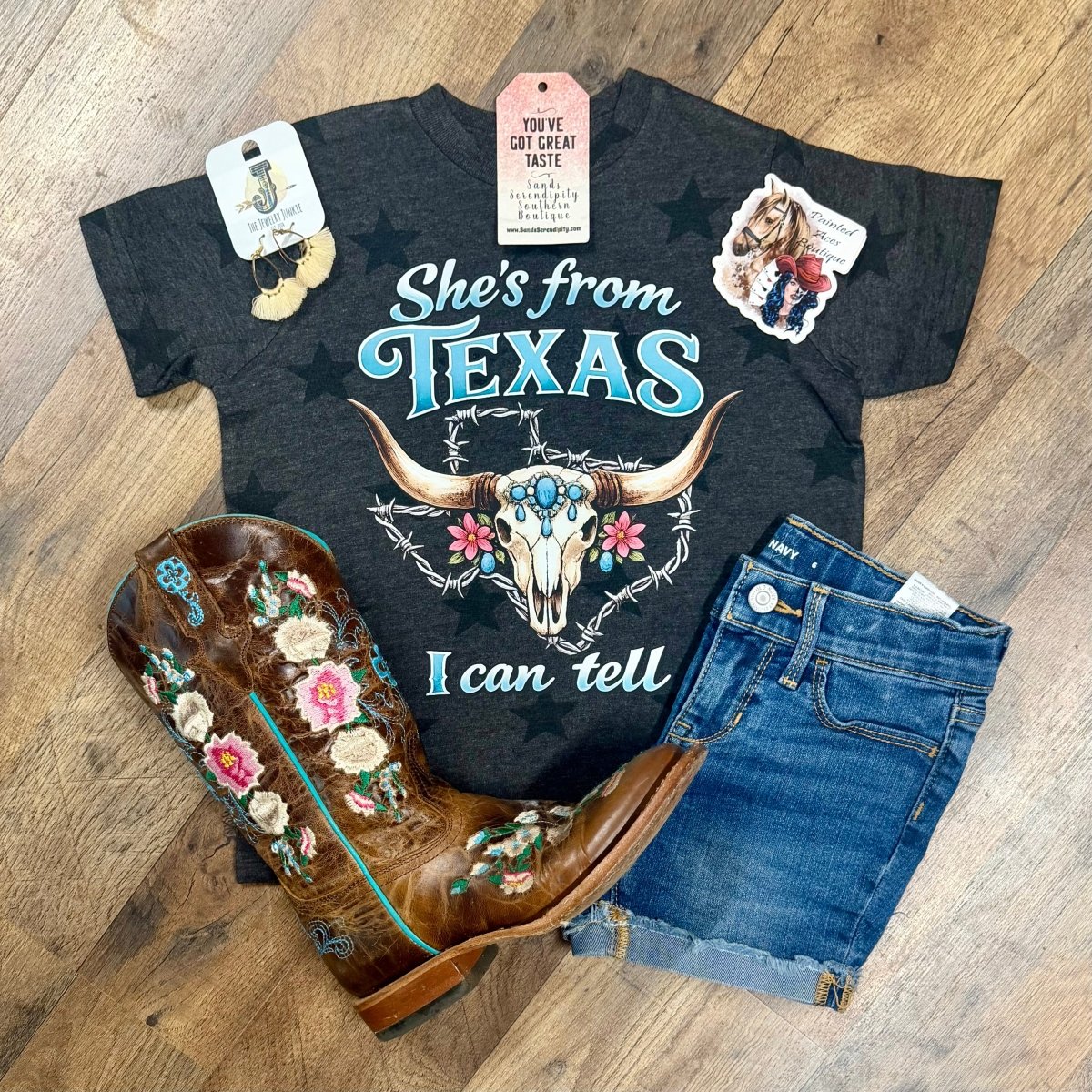 She’s From Texas I Can Tell | Kids Cool Country Tees - Painted Aces Boutique