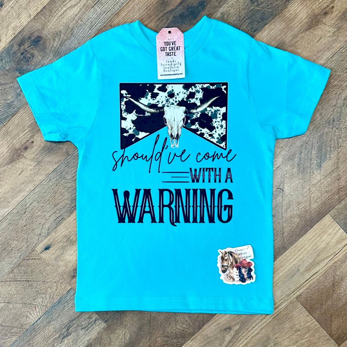 Should’ve Come With A Warning | Kids Cool Country Tees - Painted Aces Boutique