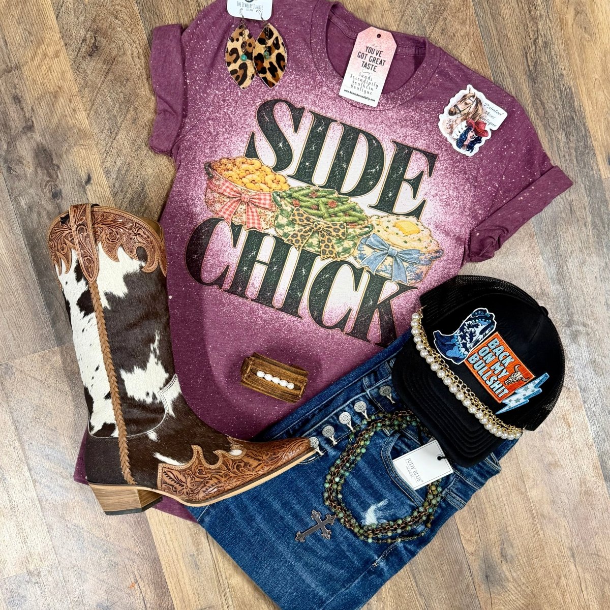 Side Chick | Western Holiday Tee - Painted Aces Boutique