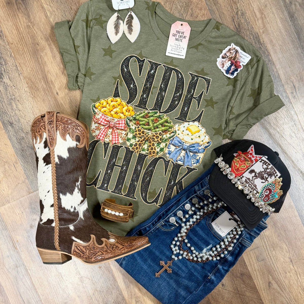 Side Chick | Western Holiday Tee - Painted Aces Boutique