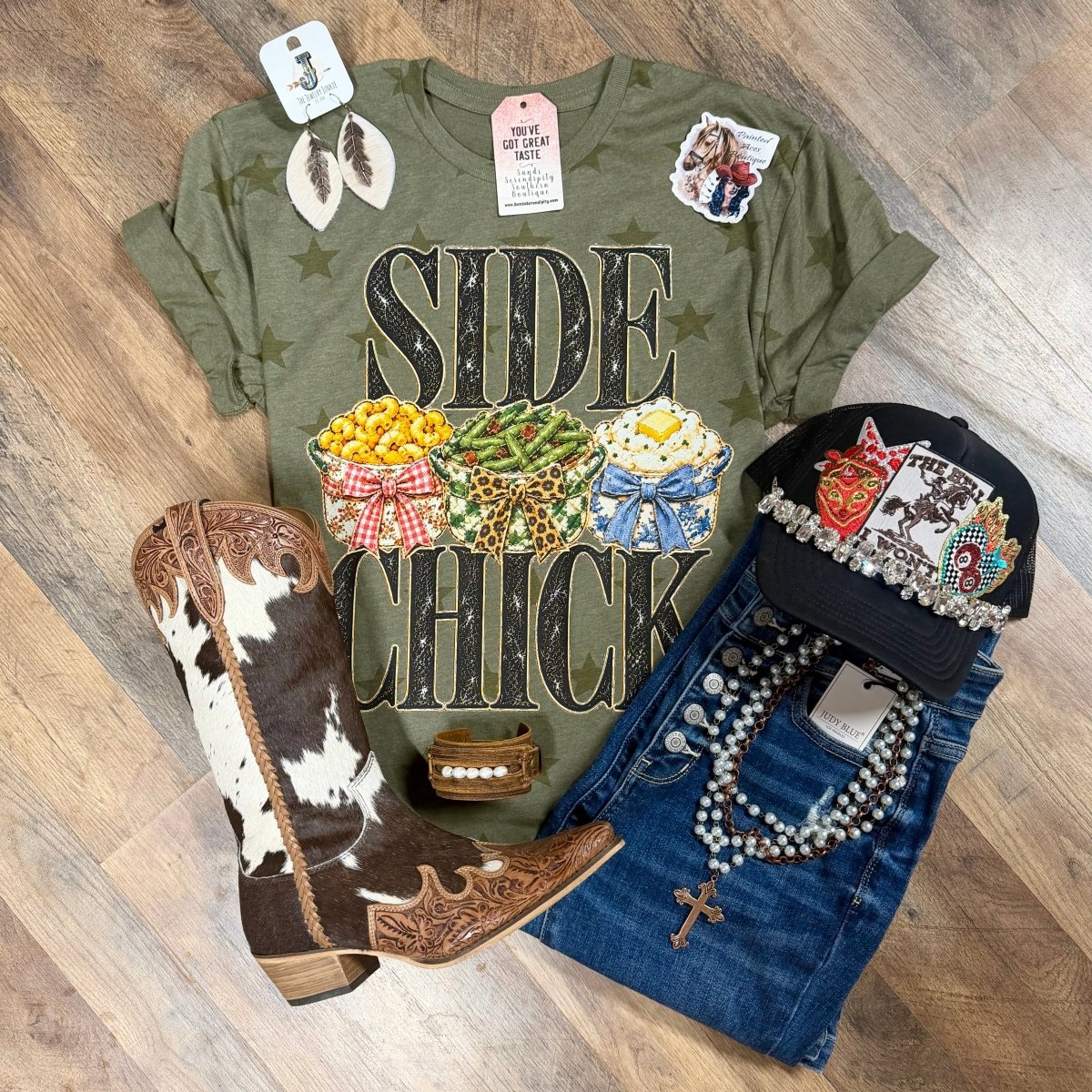 Side Chick | Western Holiday Tee - Painted Aces Boutique