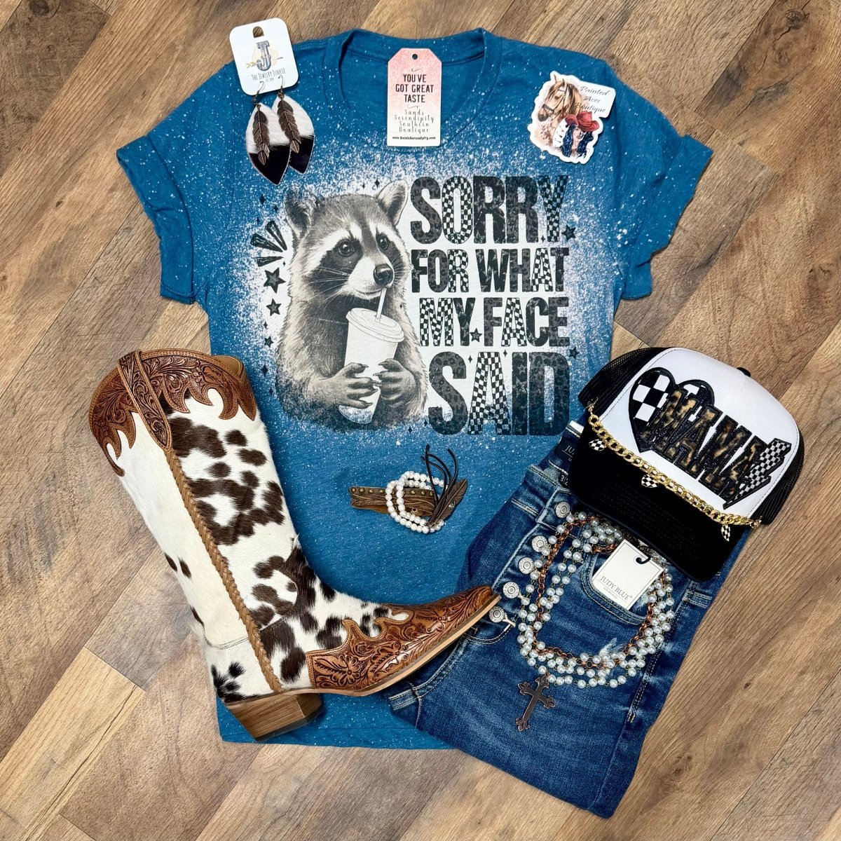 Sorry For What My Face Said | Funny Country Graphic T-Shirt - Painted Aces Boutique
