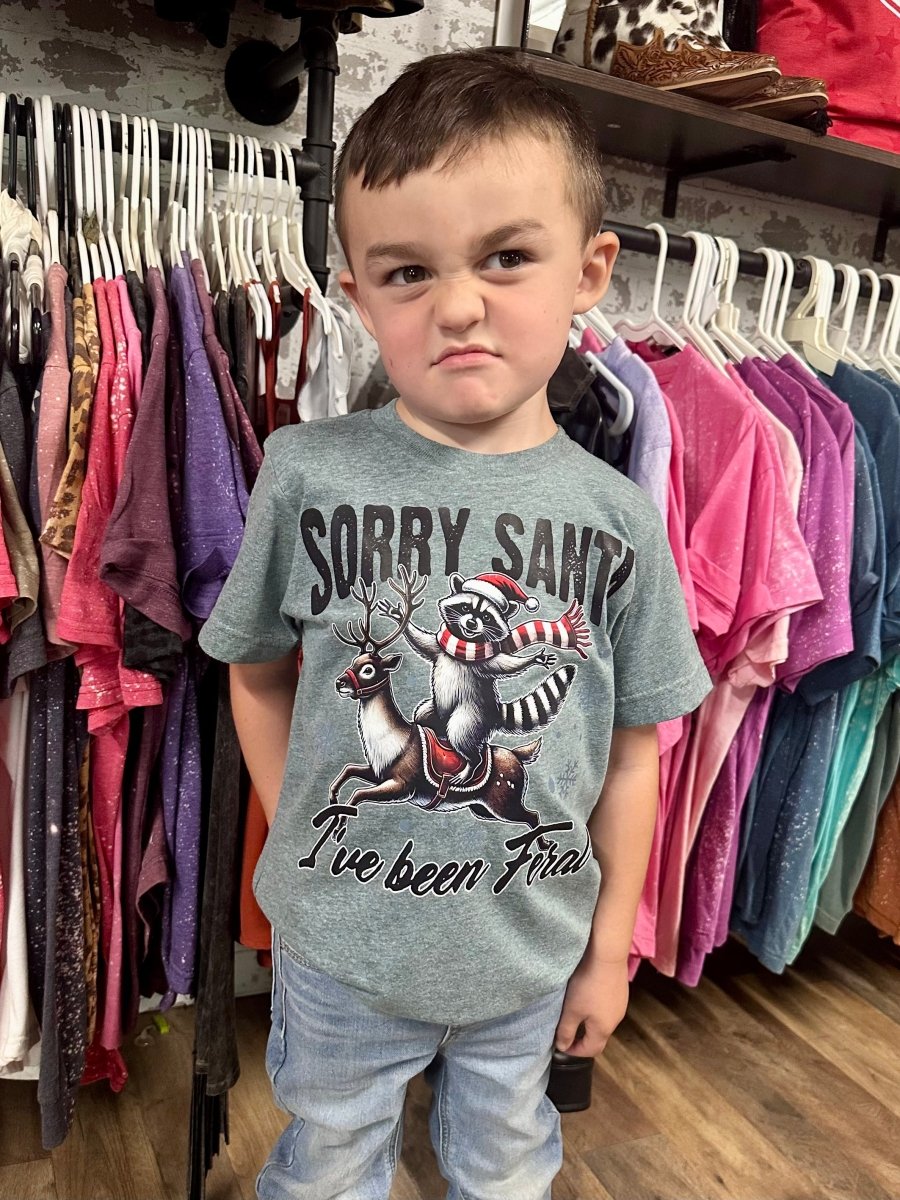 Sorry Santa I’ve Been Feral | Kids Cool Country Tees - Painted Aces Boutique