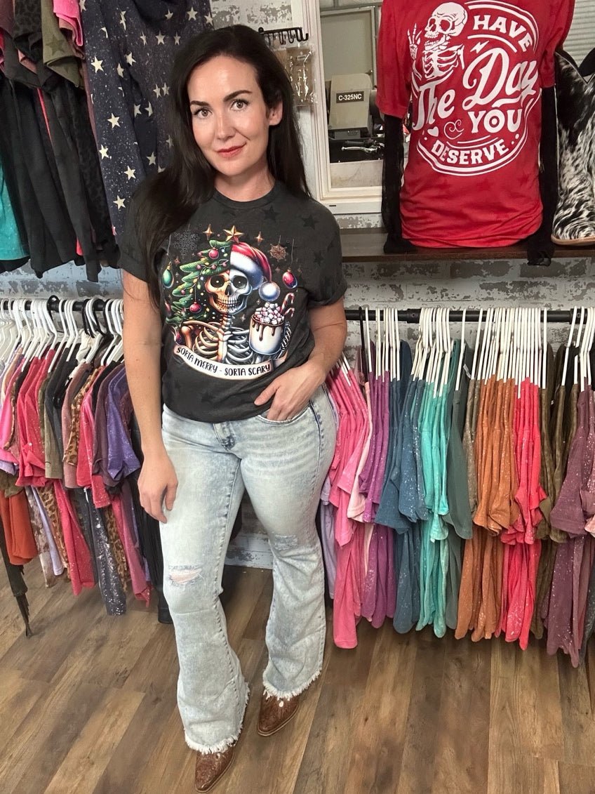 Sorta Merry Sorta Scary | Western Holiday Tee - Painted Aces Boutique