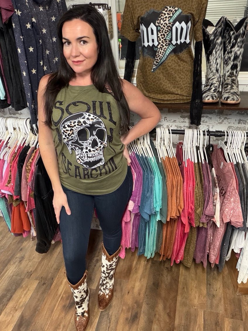 Soul Searching Tank | Country Graphic Tank Top - Painted Aces Boutique