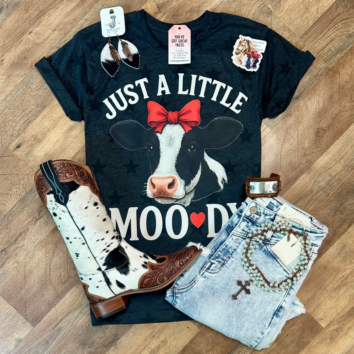 Star Just A Little Moody | Funny Country Graphic T-Shirt - Painted Aces Boutique