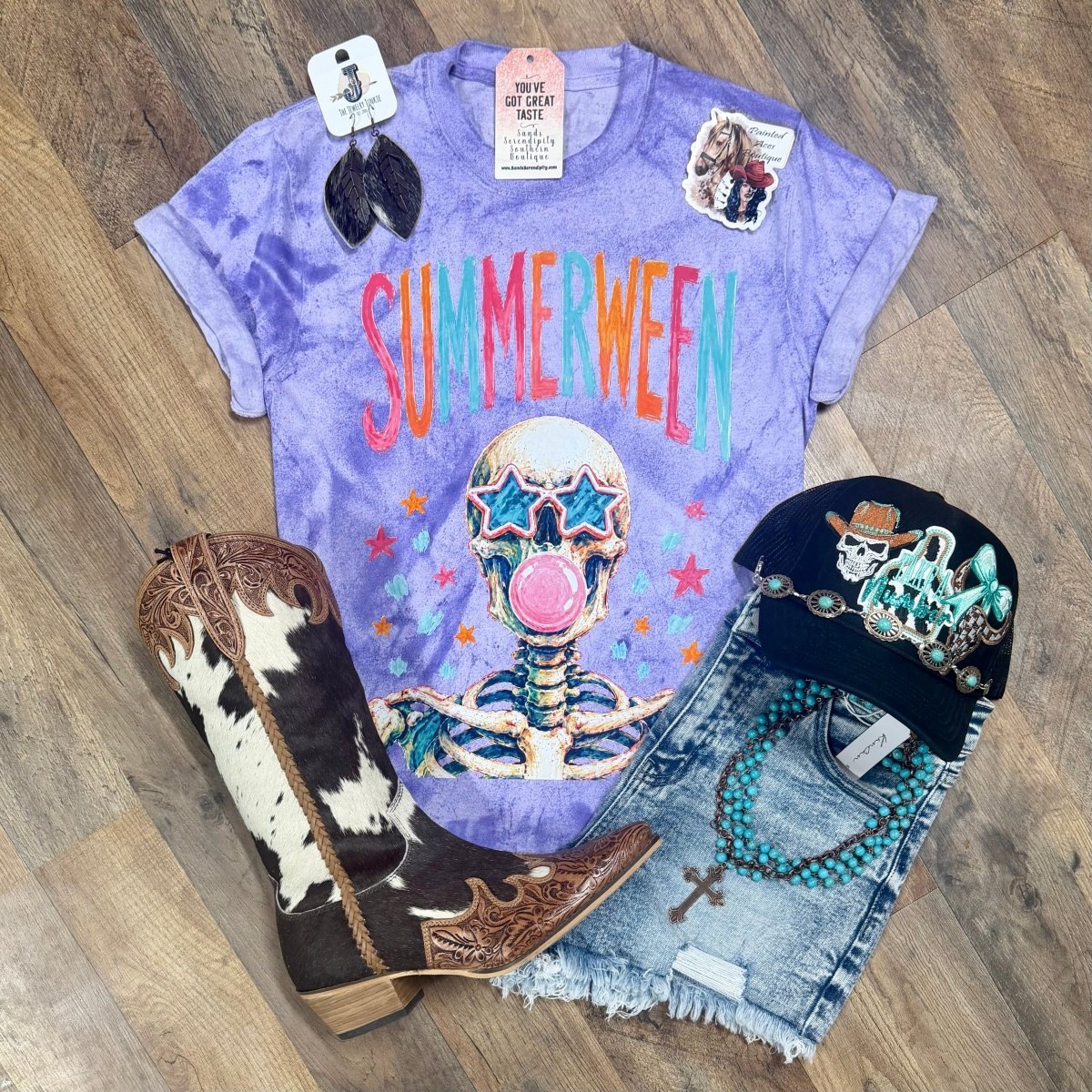 Summerween Skeleton | Fall Vibes Graphic T-Shirt - Painted Aces Boutique