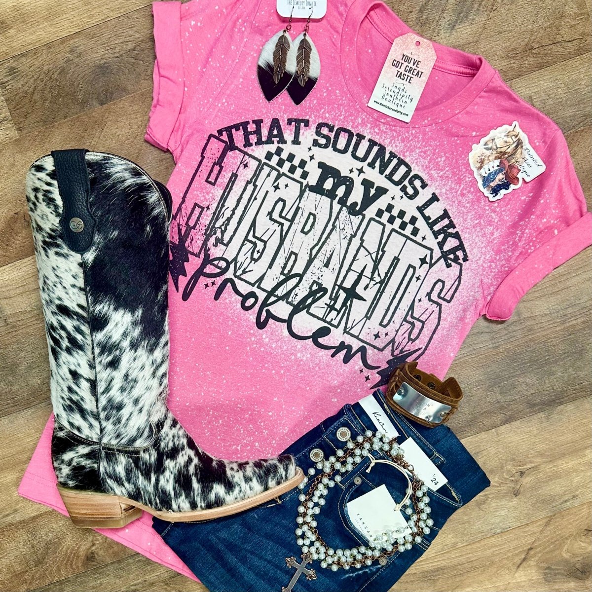 That Sounds Like My Husband’s Problem| Funny Country Graphic T-Shirt - Painted Aces Boutique