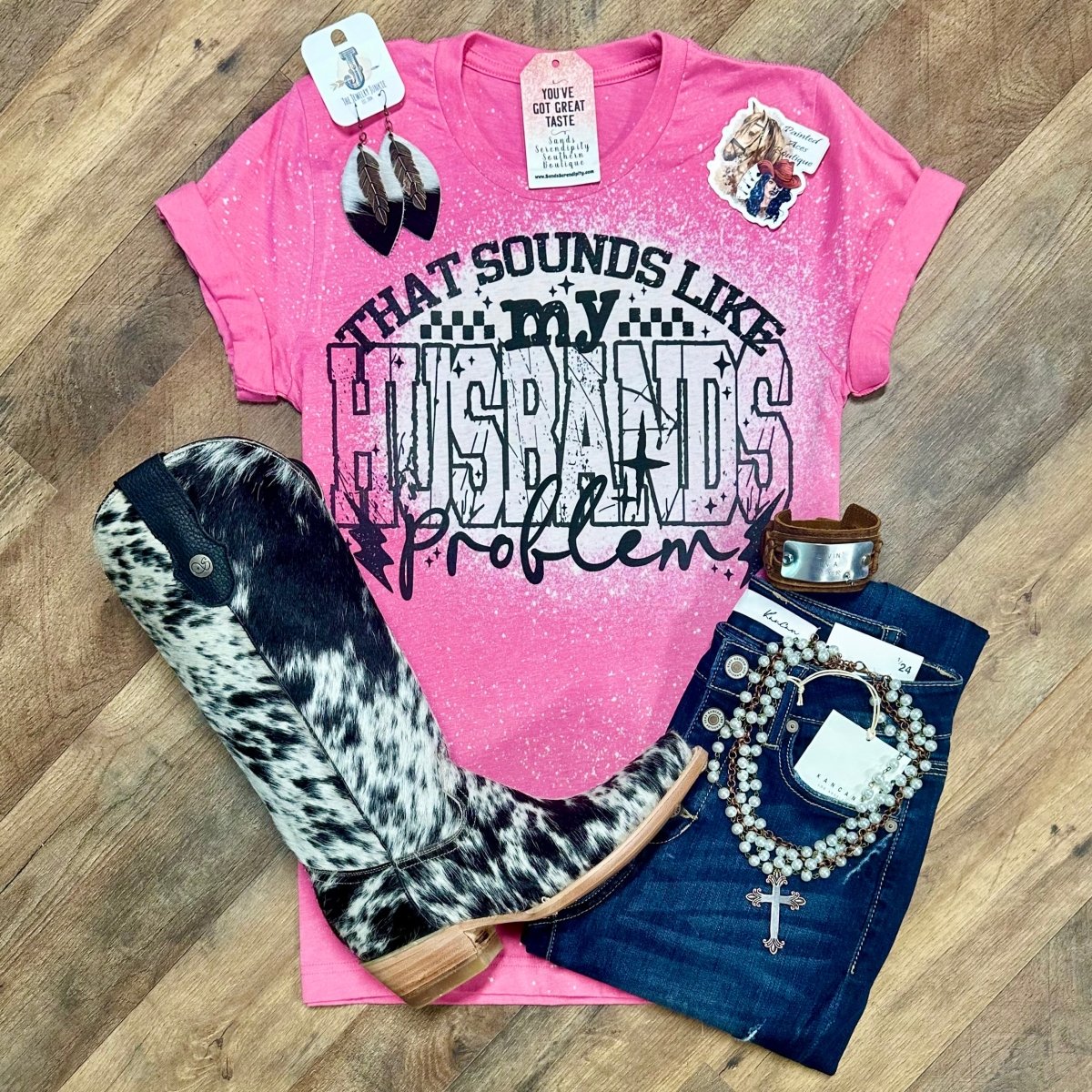 That Sounds Like My Husband’s Problem| Funny Country Graphic T-Shirt - Painted Aces Boutique