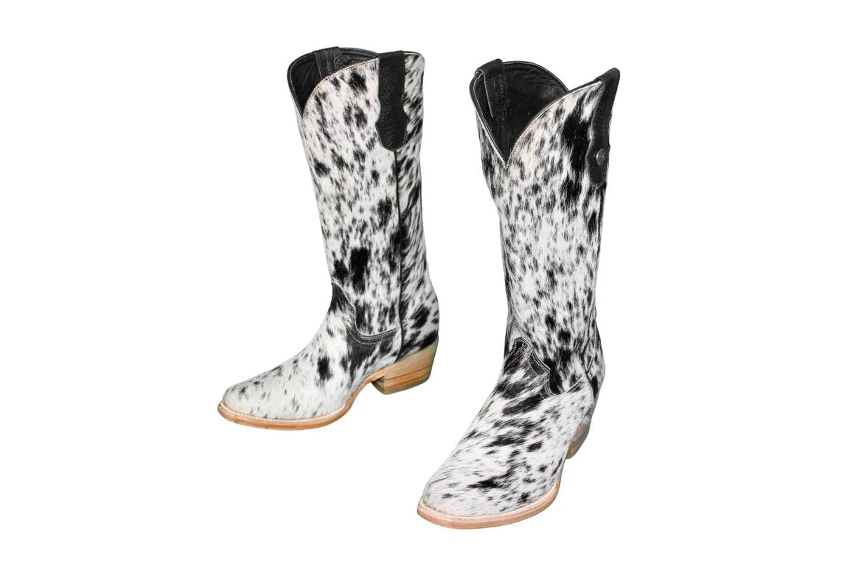 The Dakota Cowhide Boots - Size 7.5 US - Painted Aces Boutique