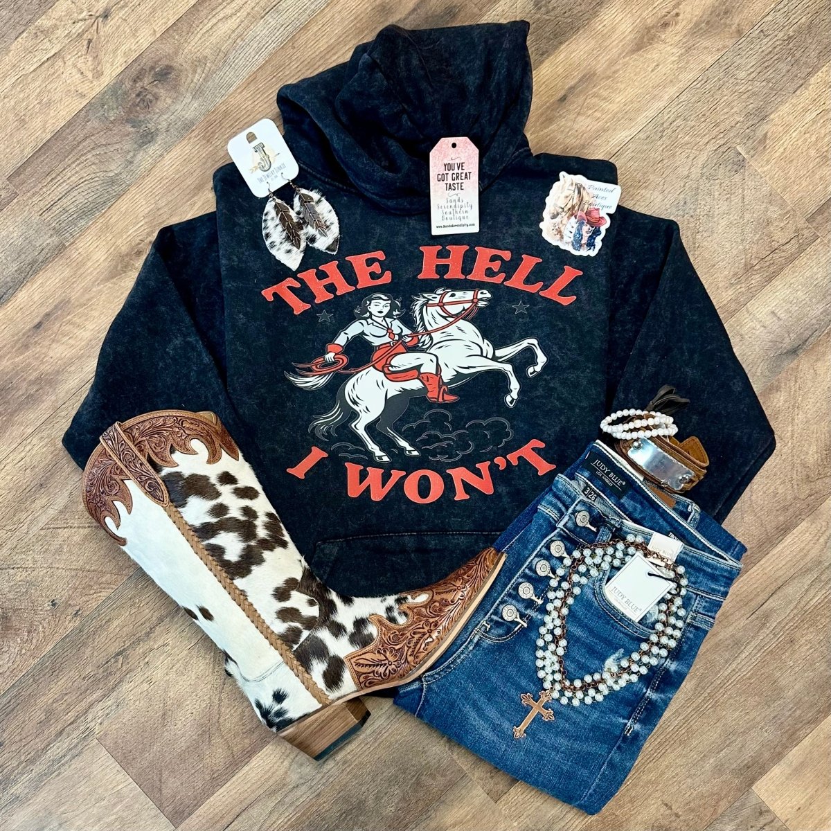 The Hell I Won’t | Cozy Western Hoodie - Painted Aces Boutique