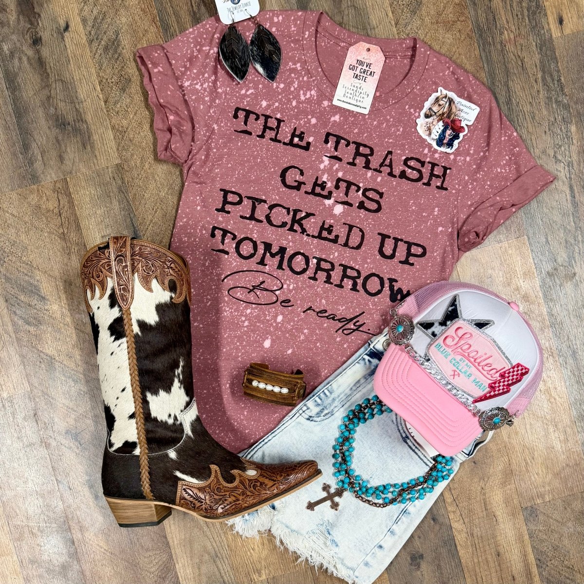 The Trash Gets Picked Up Tomorrow…Be Ready | Funny Country Graphic T-Shirt - Painted Aces Boutique