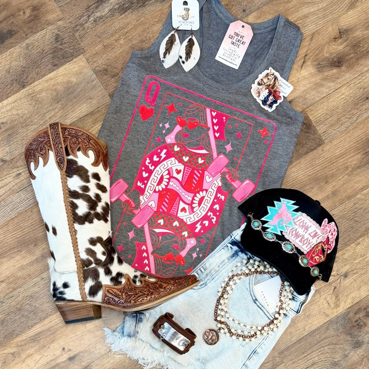 Workout Queen | Country Graphic Tank Top - Painted Aces Boutique