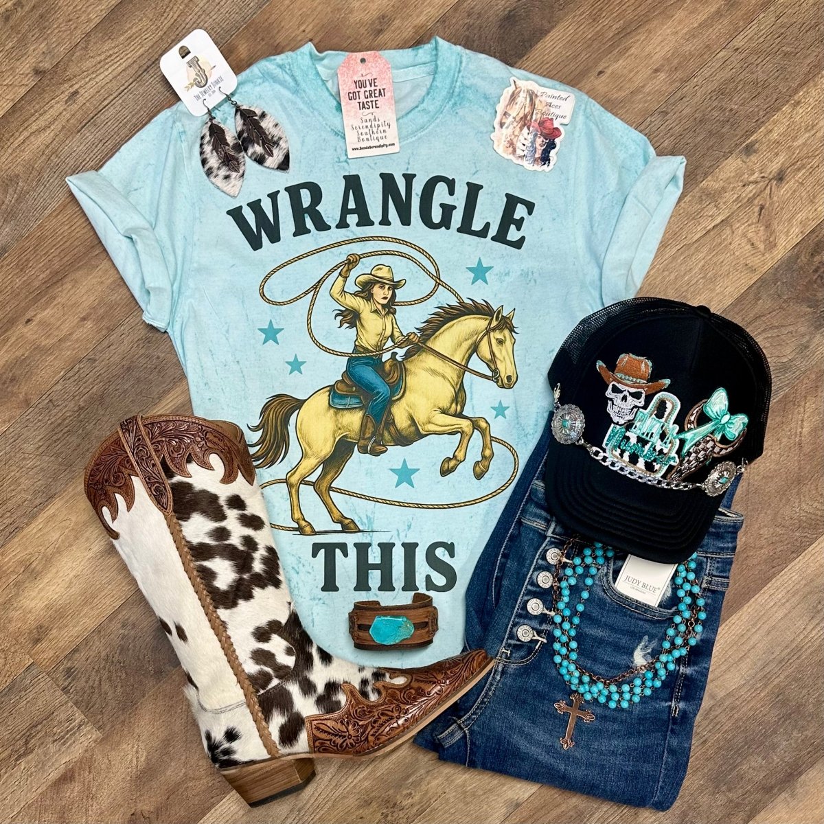 Wrangle This | Wild West Graphic T-Shirt - Painted Aces Boutique