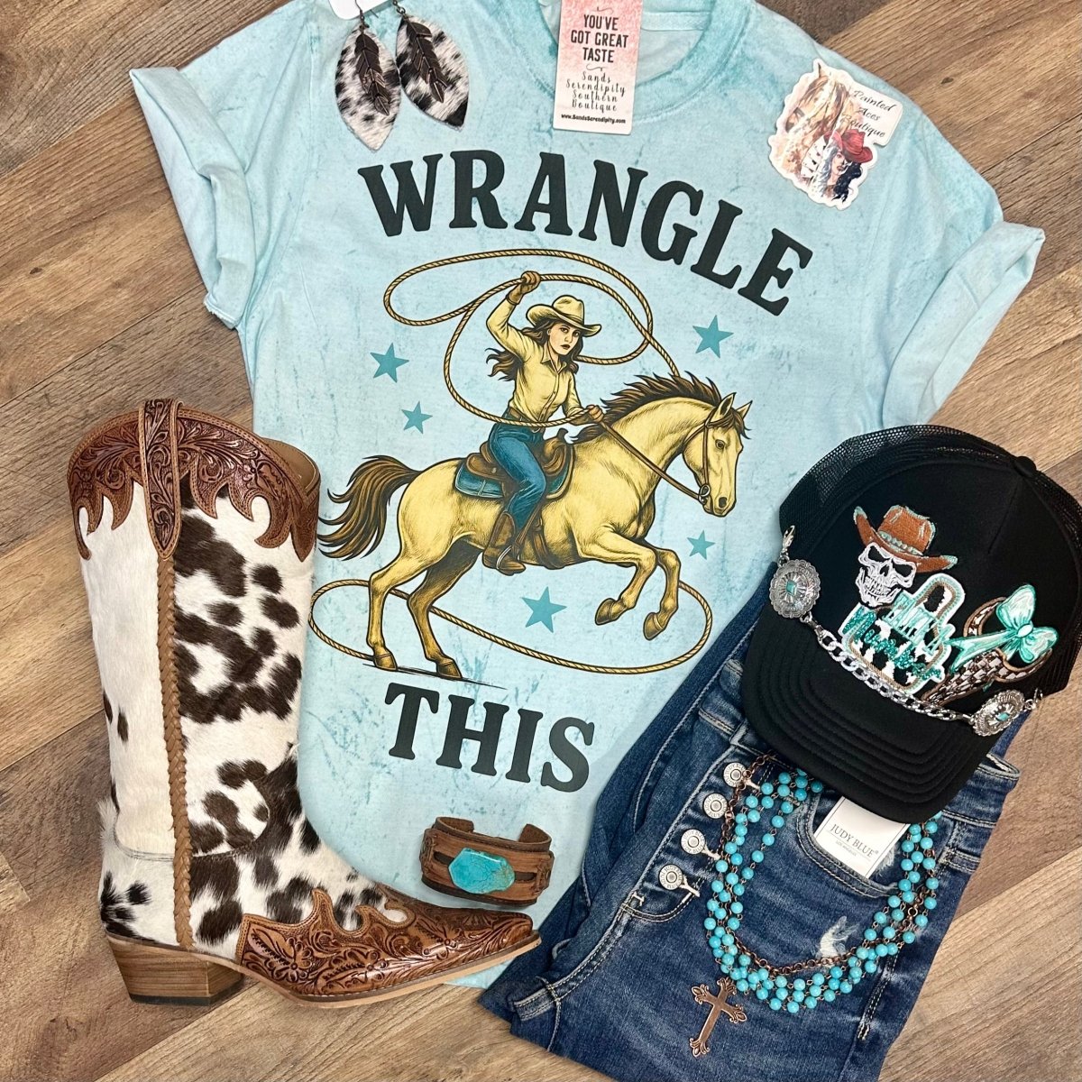 Wrangle This | Wild West Graphic T-Shirt - Painted Aces Boutique