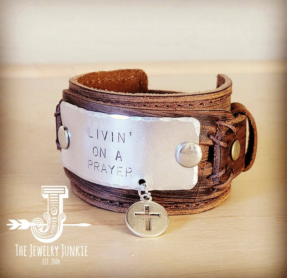 Livin’ On A Prayer Leather Cuff