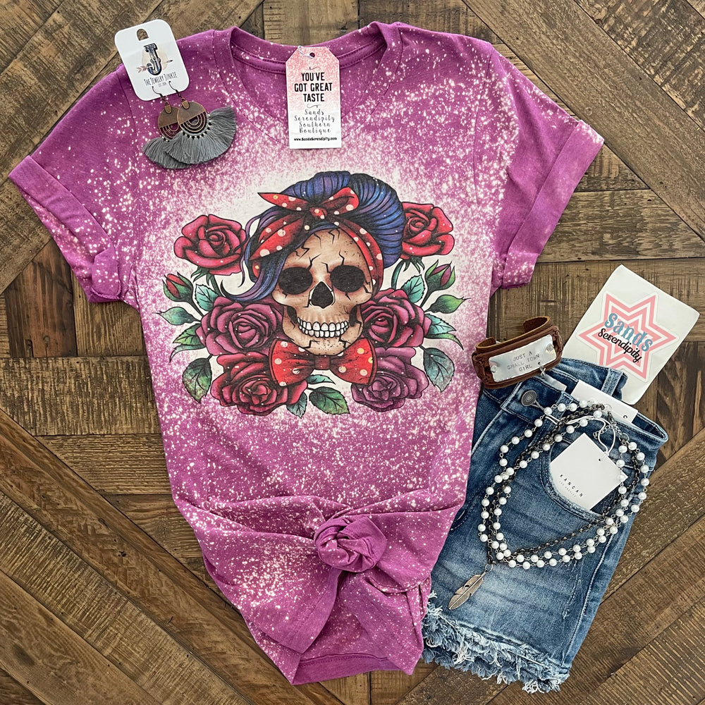 Floral Skull Tee💀 - Sands Serendipity Boutique