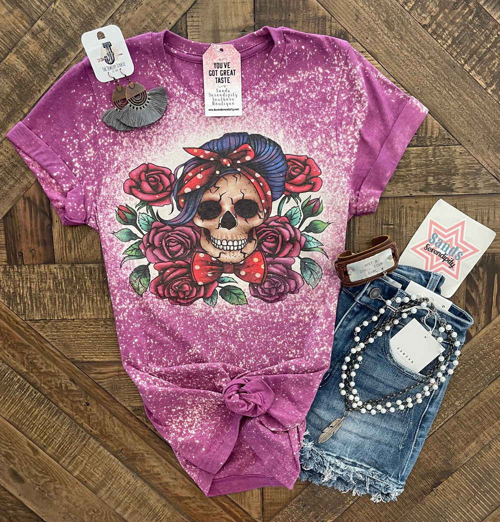 Floral Skull Tee💀 - Sands Serendipity Boutique