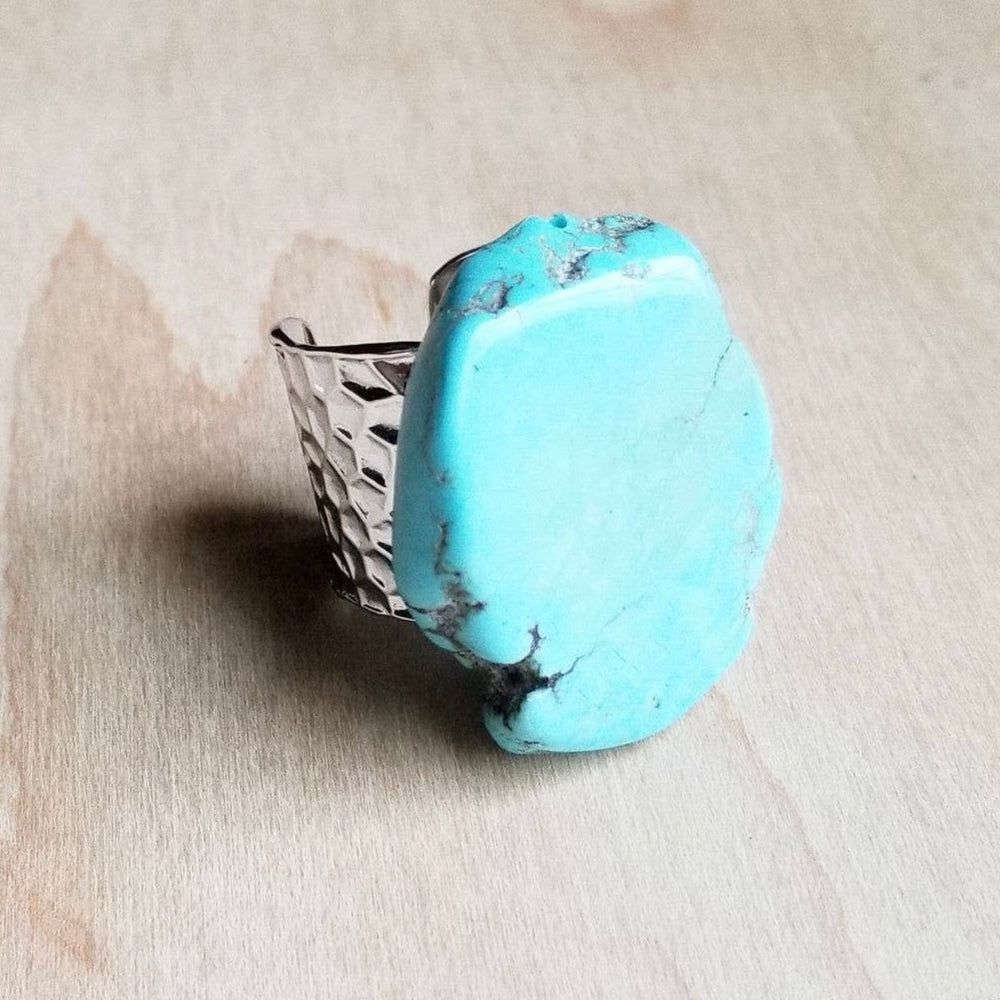 Blue Turquoise Slab Ring - Sands Serendipity Boutique