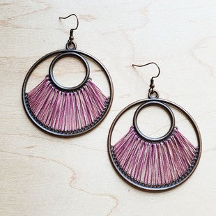 Copper & Pink Fan Tassel Earrings - Sands Serendipity Boutique