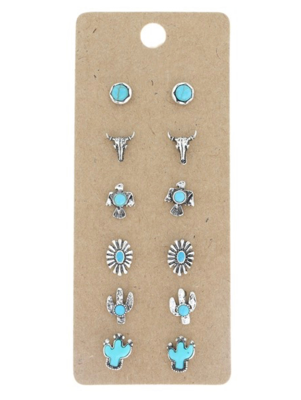 6 Pairs Of Western Themed Earring Set - Sands Serendipity Boutique