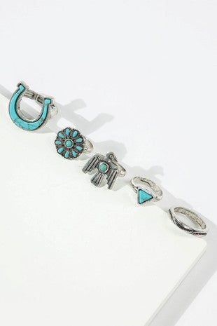 5 Piece Western Ring Set #2