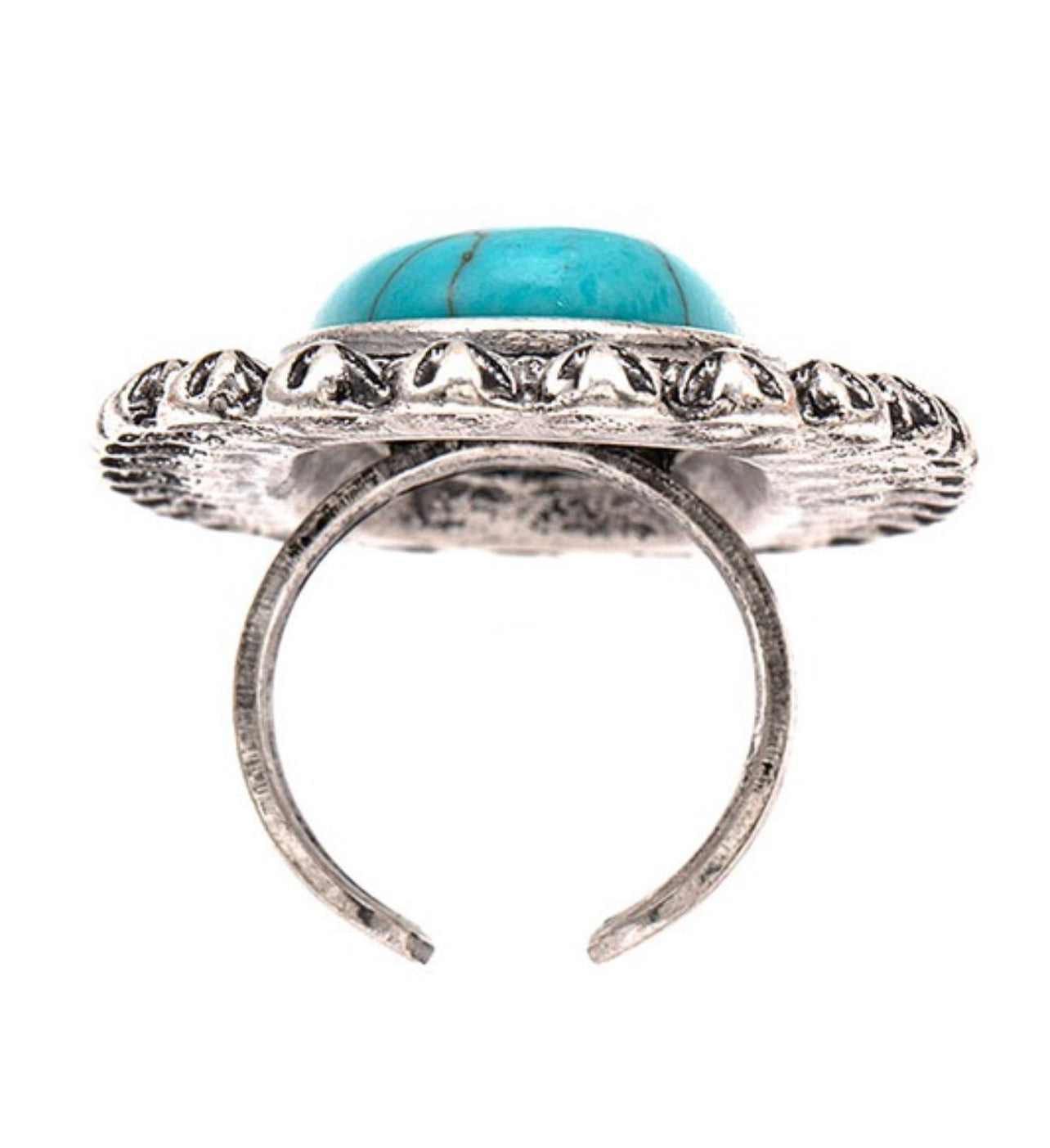 Large Oval Framed Turquoise Cuff Ring