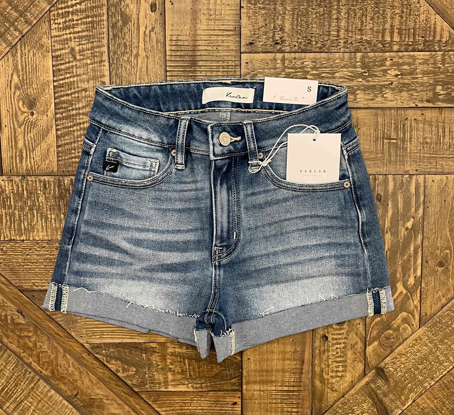 High Rise Denim Cuff Hem Shorts - Sands Serendipity Boutique