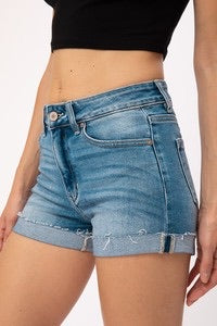 
                      
                        High Rise Denim Cuff Hem Shorts - Sands Serendipity Boutique
                      
                    