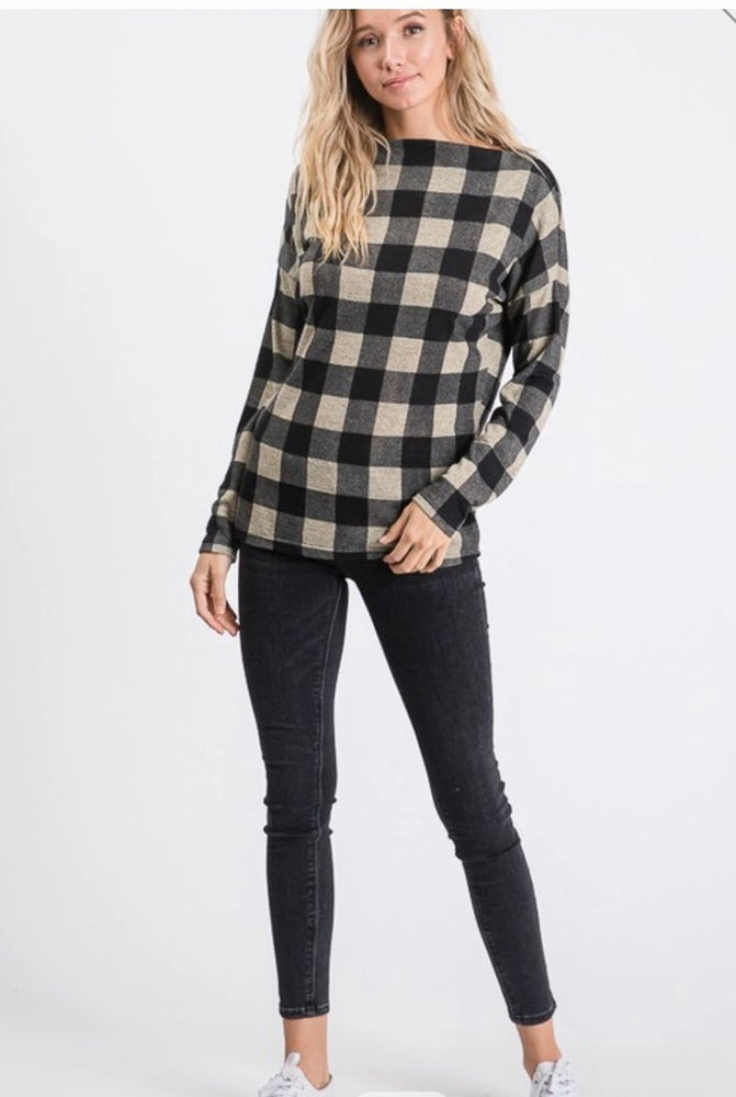 
                      
                        Plaid off the shoulder top - Sands Serendipity Boutique
                      
                    