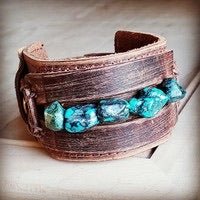 Turquoise Chunk Cuff - Painted Aces Boutique